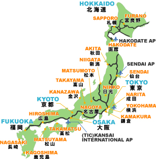 Japan Rail Pass Map